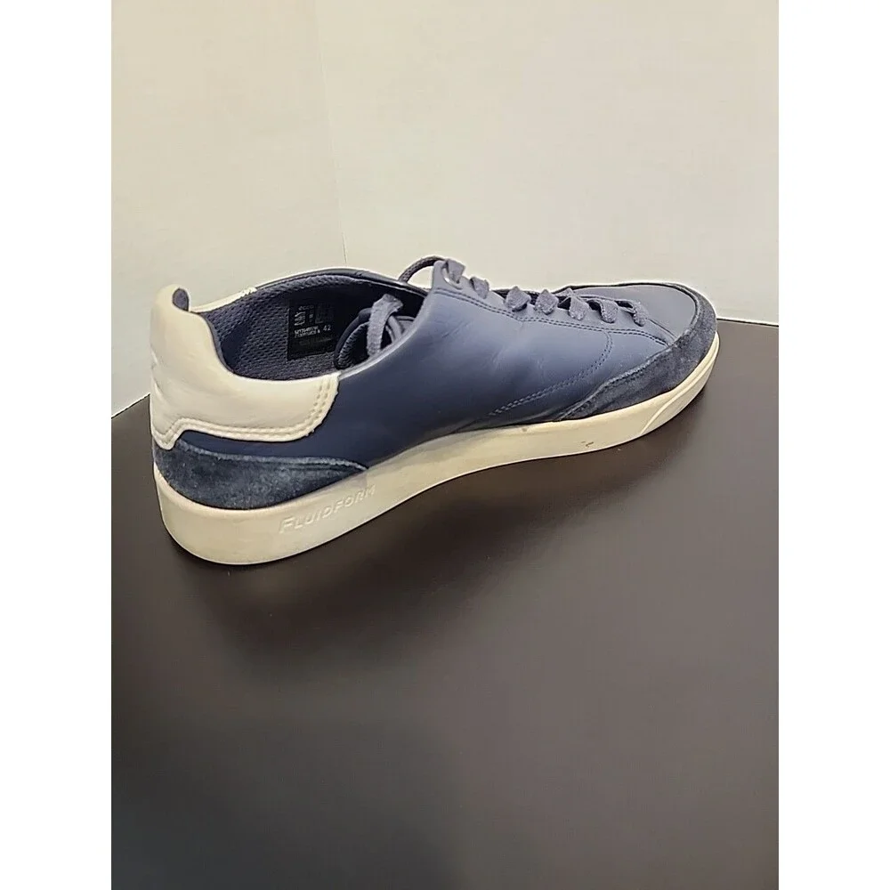 ECCO Mens Street Lite Court Sneaker Blue Eu42 Sz8-8.5 Vintage Alternative